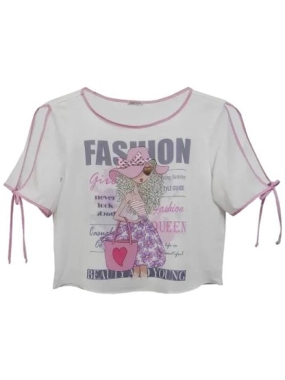 Blusa Feminina Juvenil Manga Curta