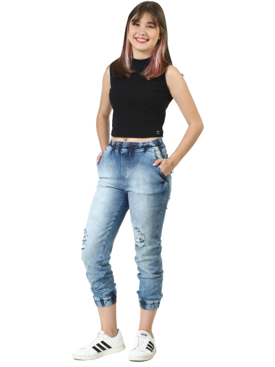 Calça Jeans Feminina Juvenil Jogger